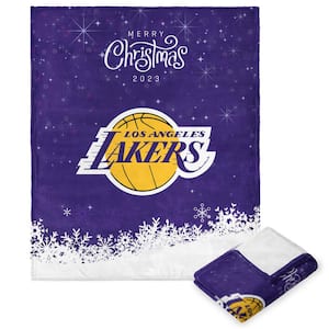 NBA Christmas 2023 Lakers Multicolor Polyester Silk Touch Throw Blanket
