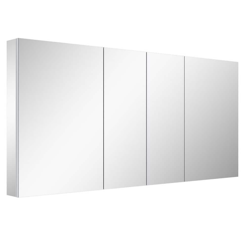 64 in. W x 30 in. H Modular Rectangular Aluminum Frameless Medicine Cabinet with Mirror, Reversible Door price history on PriceWatchPro