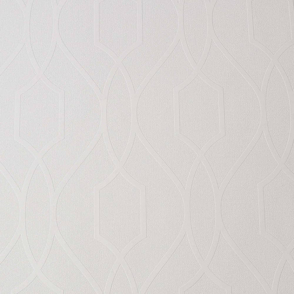 Vector Geo White Paintable Removable Wallpaper