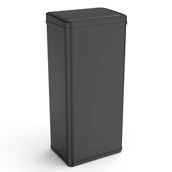 Siavonce 16 Gal. Stainless Steel Smart Automatic Lid With Sensor Trash Can, Black