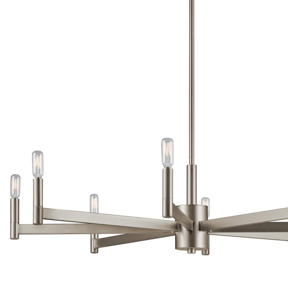 Sleek Modern 35'' Black Nickel 8-Light Ambient Chandelier