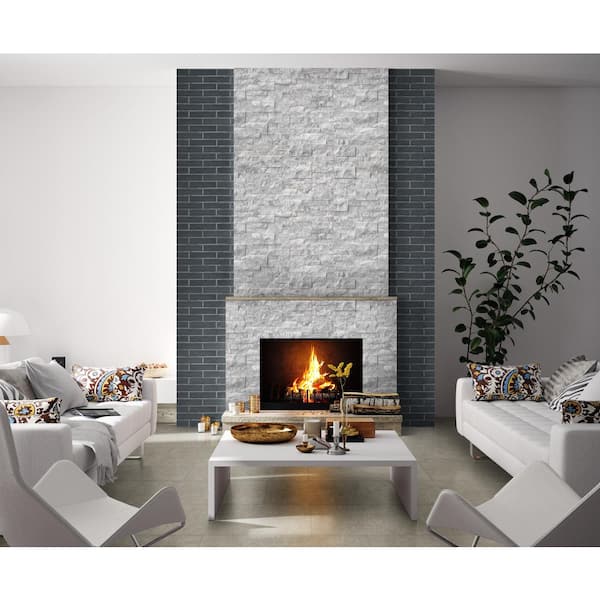 Arabescato Carrara Ledger Panel 6 in. x 24 in. Splitface Marble Wall Tile (30 Cases/180 sq. ft./Pallet)