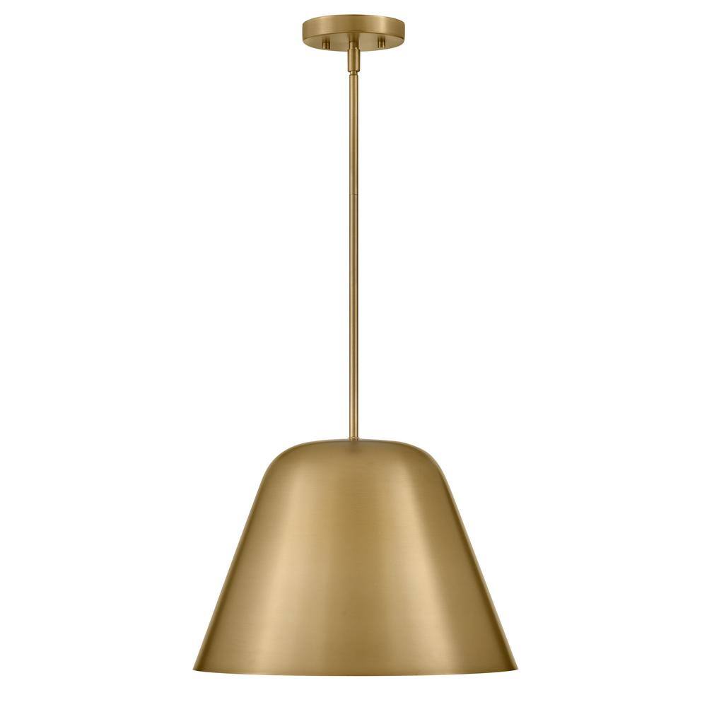 Lacquered Brass LED Drum Pendant Light