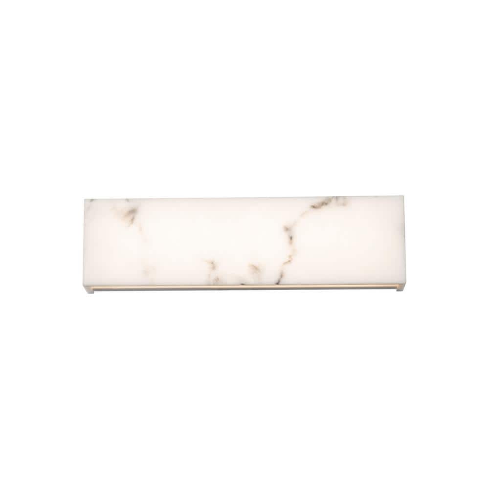 Museo 18" White Acrylic LED Bath Bar with Faux Alabaster Shade