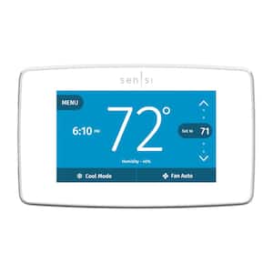 Sensi Touch 7-day Programmable Wi-Fi Smart Thermostat with Touchscreen Color Display, C-wire Required - White