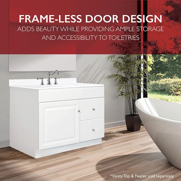 Wyndham 36 in. W x 21 in. D Unassembled Bath Vanity Cabinet Only in White Semi-Gloss Wyndham 36 in. W x 21 in. D Unassembled Bath Vanity Cabinet Only in White Semi-Gloss