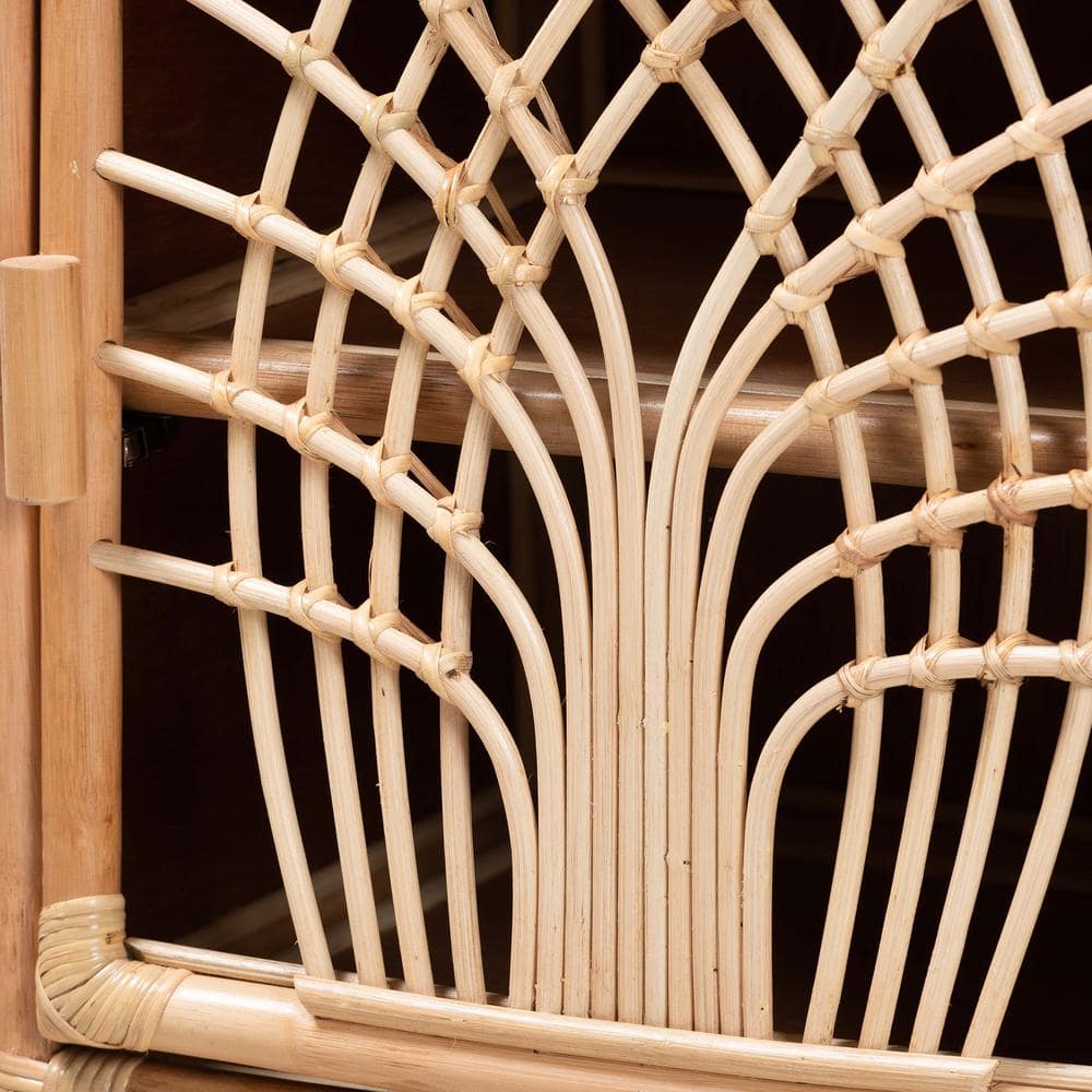 Danna Natural Brown Rattan Bohemian Night Table
