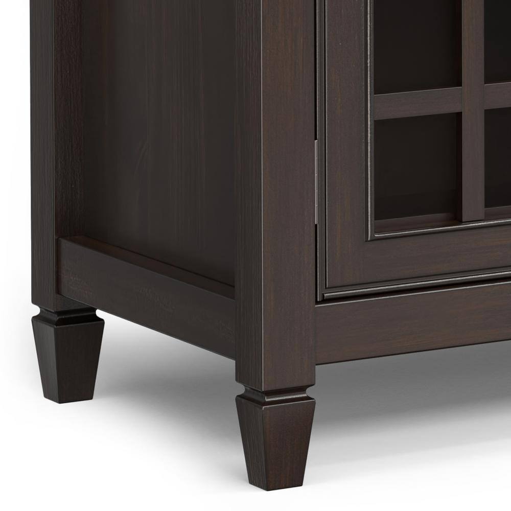 Chestnut Brown Solid Wood Office Storage Cabinet with Adjustable Shelving