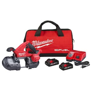 M18 FUEL 18V Lithium-Ion Brushless Cordless Compact Bandsaw Kit with Two 3.0 Ah High Output Batteries