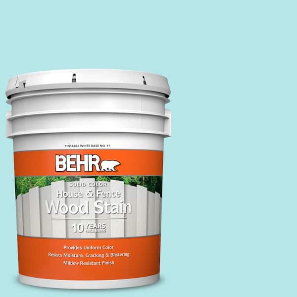 BEHR 5 gal. #500A-2 Refreshing Pool Solid Color House and Fence Exterior Wood Stain