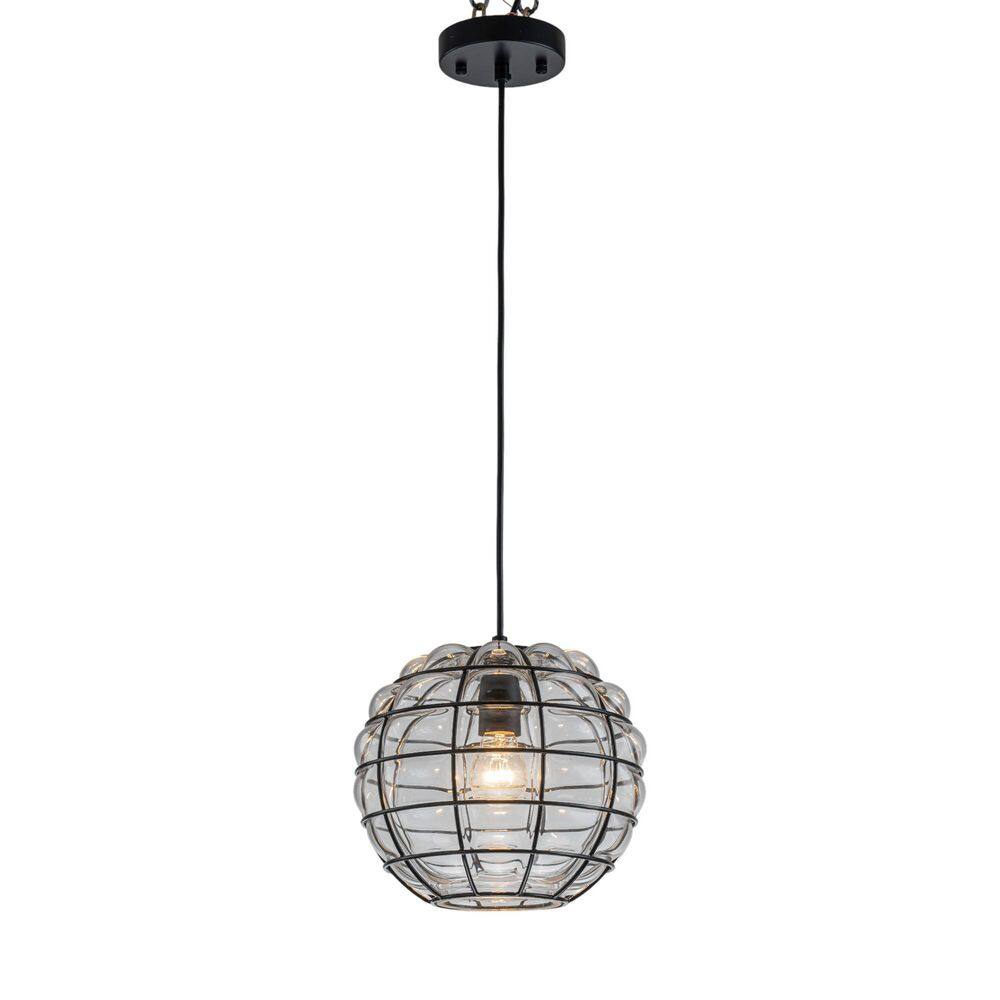 Annecy 9.84 in. 1-Light Matte Black Modern Global Pendant Light with Clear Glass for Kitchen Island price history on PriceWatchPro