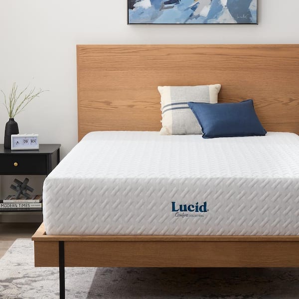 Lucid Comfort Collection PureFlow 14in. Plush Gel Memory Foam Tight Top Queen Mattress