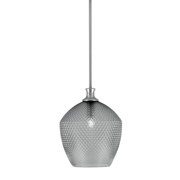 KUZCO Enkel 10 in. 1 Light 29-Watt Smoked/Brushed Nickel