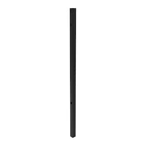 A2 2.5-in x 2.5-in x 6.5-ft Gloss Black Aluminum Flat Top and Bottom Design Line Post for Pool Application
