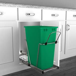 Green Pull Out Trash Can 35 qt. for Kitchen Cabinets