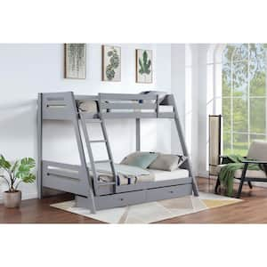 Trisha Gray Wood Twin Over Full Bunk Bed with Storage Drawers