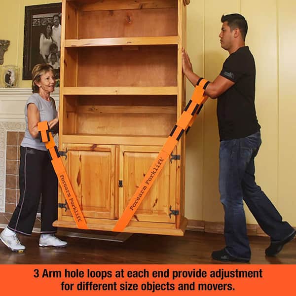 Forearm Forklift - Forearm Forklift 9.4ft. x 3 in. Adjustable Heavy-Duty Moving Straps for Furniture and Appliances, Supports Up to 800 lbs