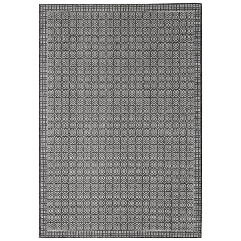 Luna Modern Geometric Black and Gray Indoor/Outdoor Area Rug