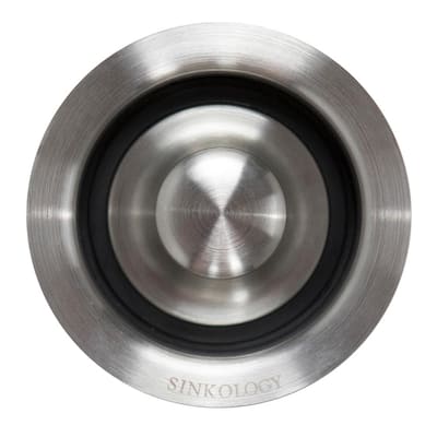 SinkSense 3.5 in. Disposal Flange Drain with Stopper in Stainless Steel