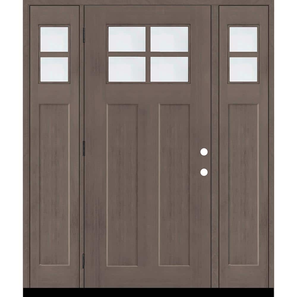 Regency 64 in. x 80 in. RHOS 4L-1/4 Toplite Clear Glass Ashwood Stain Fir Fiberglass Prehung Front Door with Dbl 12in.SL price history on PriceWatchPro