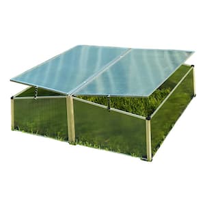 3.3 ft. x 1.3 ft. x 3.3 ft. Aluminum Double-Wide Folding Cold Frame Greenhouse