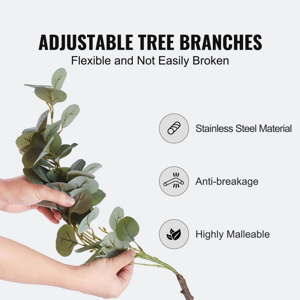 6FT Artificial Eucalyptus Tree with Realistic Green Leaves in Black Pot
