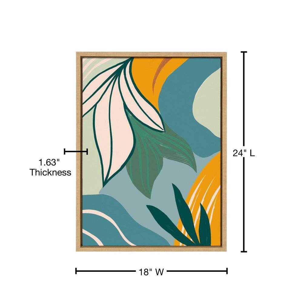 Sylvie Mexico City Morning Abstract Canvas Wall Art with Natural Frame