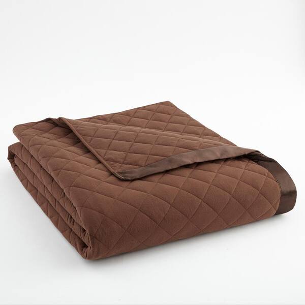 Micro Flannel King Chocolate Quilted Polyester Blanket