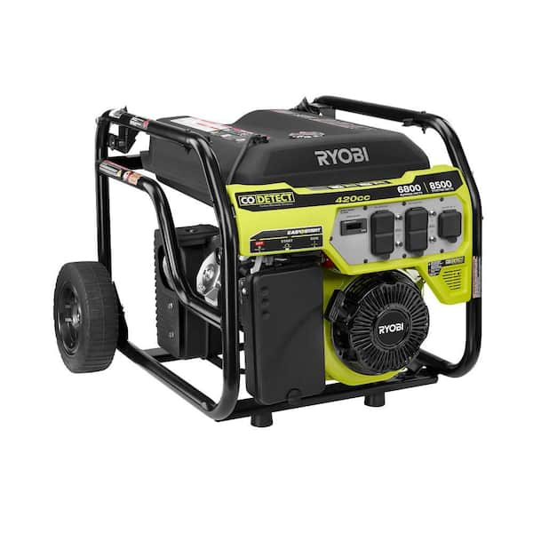 6,800-Watt Recoil Start UL Gasoline Powered Portable Generator with CO Shutdown Sensor