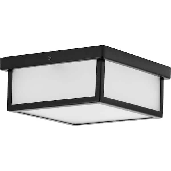 Progress Lighting Box LED Black 1-Light LED Flush Mount