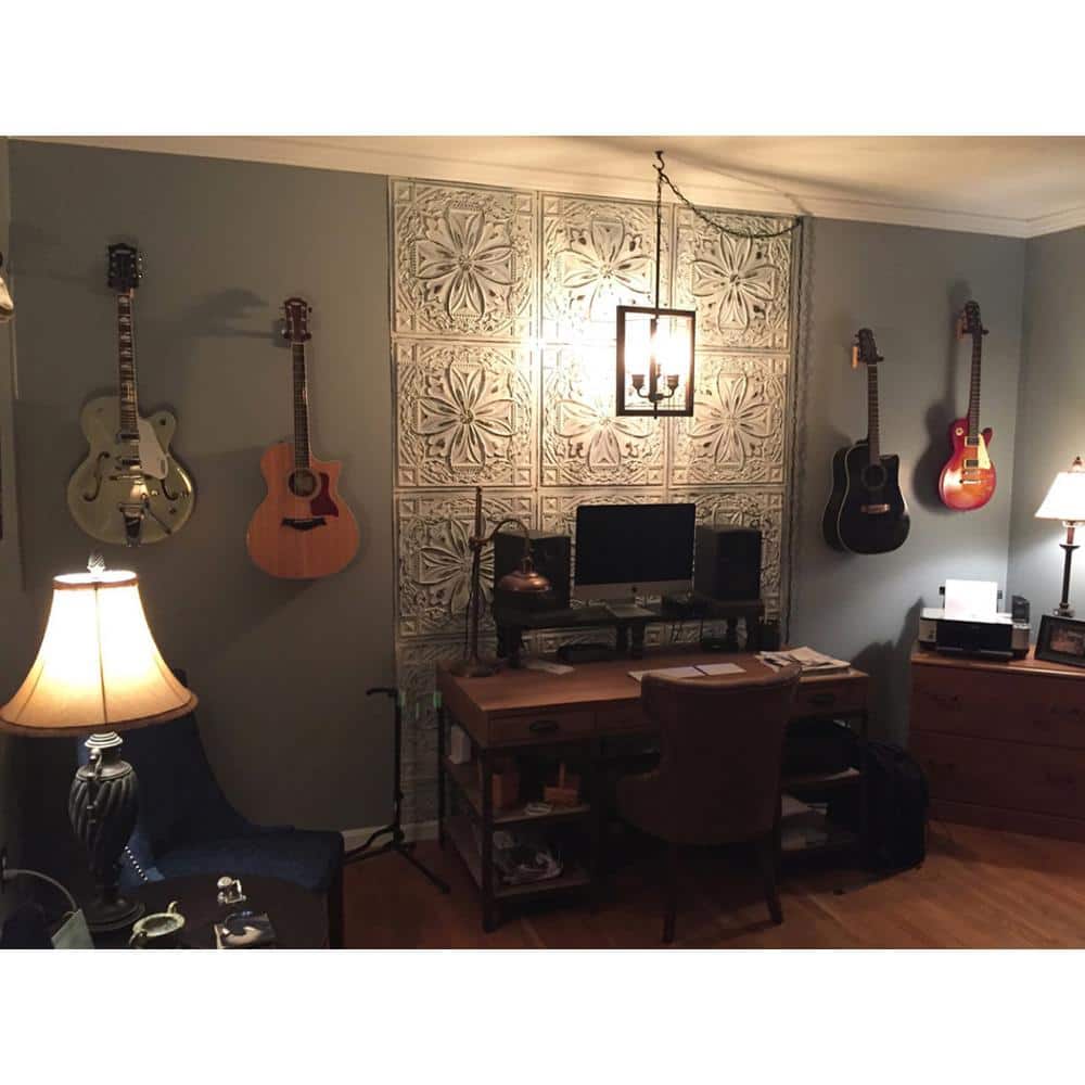 Milan 2' x 2' Old Black White PVC Ceiling Tile Set