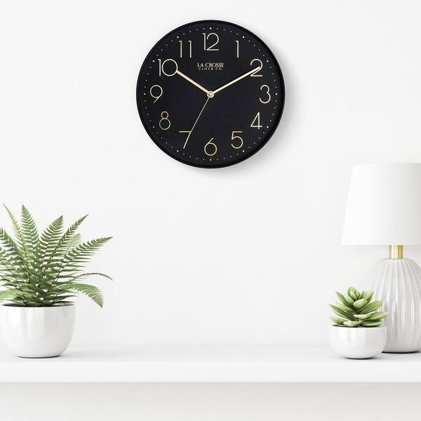 La Crosse Technology 12 in. Paxton Black Silent Sweep Analog