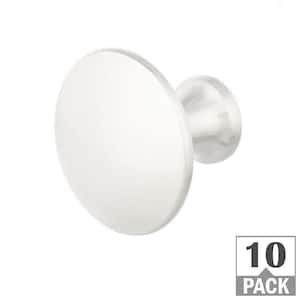 Refined 1-3/16 in. satin nickel Classic Round Cabinet Knob (10-Pack)