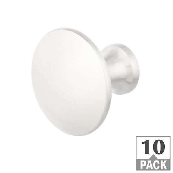 Everbilt Refined 1-3/16 in. satin nickel Classic Round Cabinet Knob (10-Pack)