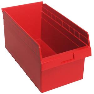 Store-Max 8 in. Shelf 6.9 Gal. Storage Tote in Red (8-Pack)