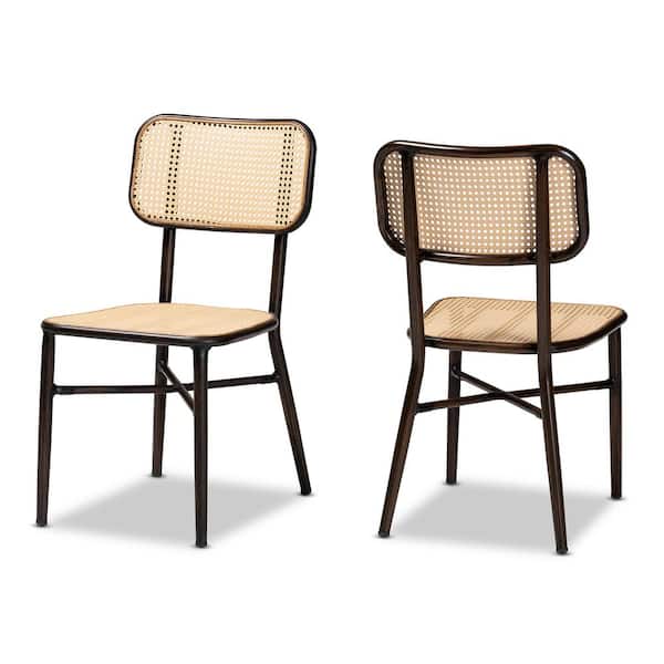 Baxton Studio Katina Beige and Brown Outdoor Dining Chair (Set of 2)