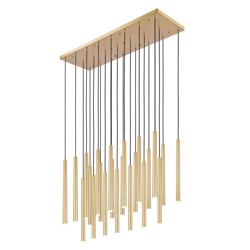 Forest 54 inch Modern Gold 23 Light Integrated LED Linear Chandelier