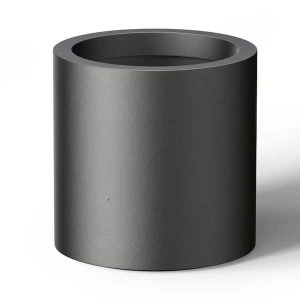 10 in. W x 10 in. H Charcoal Black Large Tall Round Concrete Planter / Garden Plant Pot for Indoor and Outdoor