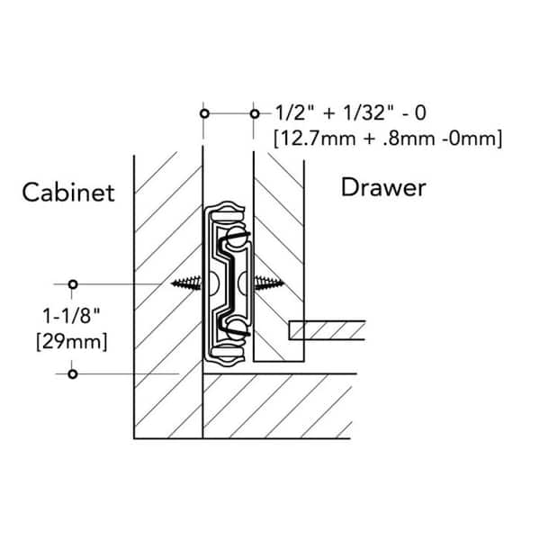 Richelieu 22-in Side Mount Drawer Slide 100-lb Load Capacity (2