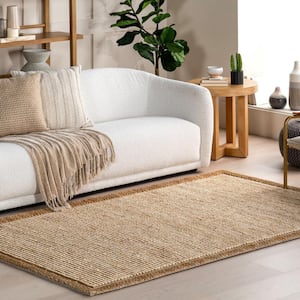 Nava Casual Bordered Jute Ivory 5 ft. x 8 ft. Area Rug