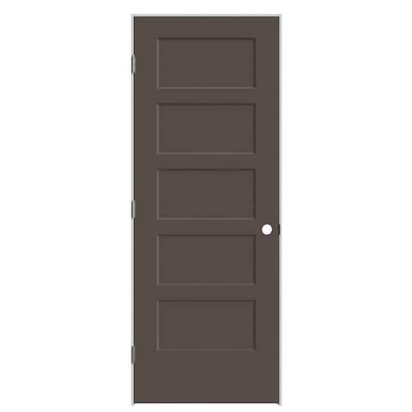 Masonite 24 in. x 80in. 5-Panel Bayshore Right-Hand Hollow Willow Wood Molded Composite Single Prehung Interior Door w/ Flat Jamb