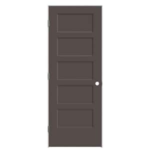 32 in. x 80 in. 5-Panel Bayshore Right-Hand Hollow Willow Wood Molded Composite Single Prehung Interior Door Flat Jamb