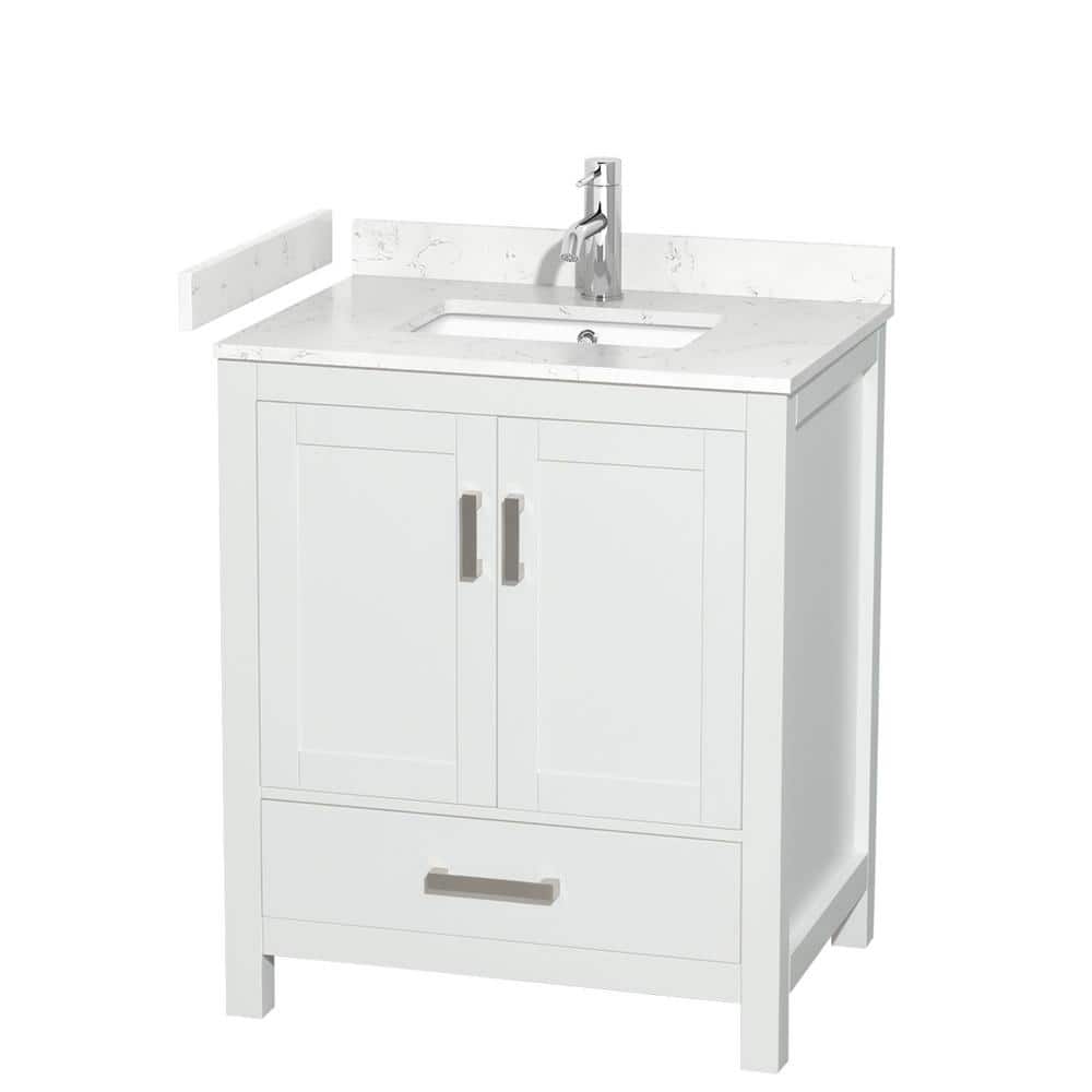 Sheffield 30" White Marble Single Bathroom Vanity