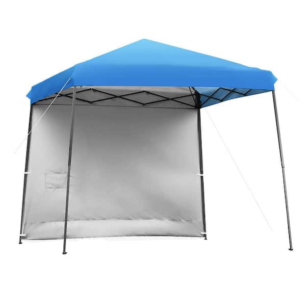 ethiek span stad Alpulon 10 ft. x 10 ft. Blue Pop Up Tent Instant Canopy with Roll-up Side  Wall ZY1C0491 - The Home Depot