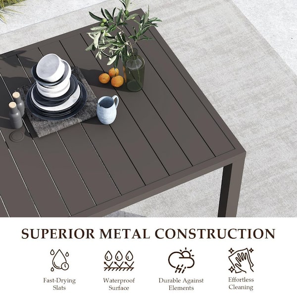 1-Piece 62.44 in. W x 38.11 in. D x 29.53 in. H Outdoor Dining