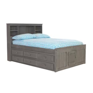 Charcoal Gray Series Full Size Platform Bed Charcoal Gray with 6-Drawers