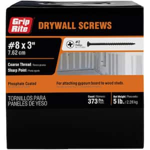 #8 x 3 in. Philips Bugle-Head Coarse Thread Sharp Point Drywall Screws (5 lbs./Pack)