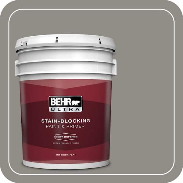 BEHR ULTRA 5 gal. #PPU24-08 Parador Stone Extra Durable Flat Interior Paint & Primer