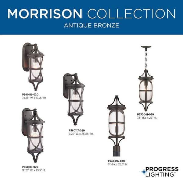 Progress Lighting Morrison 100-Watt 26.5-in Antique Bronze Modern/Contemporary Post Light Progress Lighting Morrison 100-Watt 26.5-in Antique Bronze Modern/Contemporary Post Light