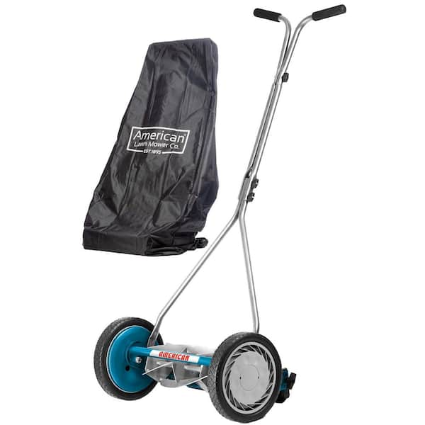 16 in. 5-Blade Manual Walk Behind Reel Lawn Mower Includes Mower Cover